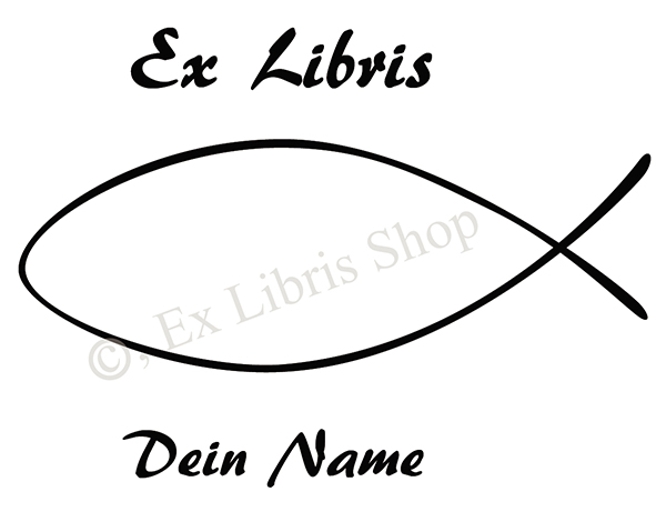Ex Libris Shop - Bookplate stickers •Christian fish symbol•
